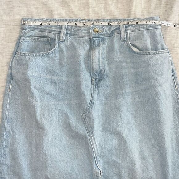 Zara Denim Jean Maxi Skirt Light Wash Size Large - Picture 5 of 7